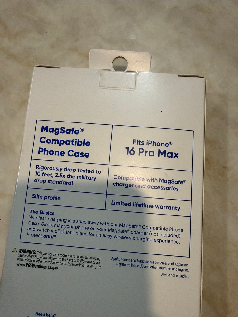 Onn. MagSafe Compatible Clear Case with White Ring for iPhone 16 Pro Max - Picture 5 of 5